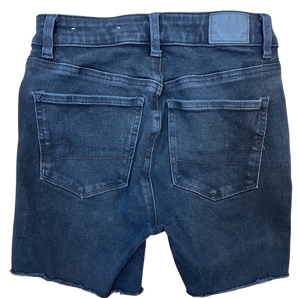 American Eagle Womens Shorts size 0 The Dream Jean Black Denim Bermuda - Picture 2 of 9